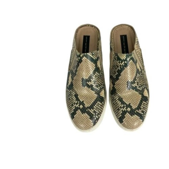 Steven by Steve Madden Womens 8M CLAUDINE Slide Shoes Mules Green Brown Snake - Picture 5 of 12